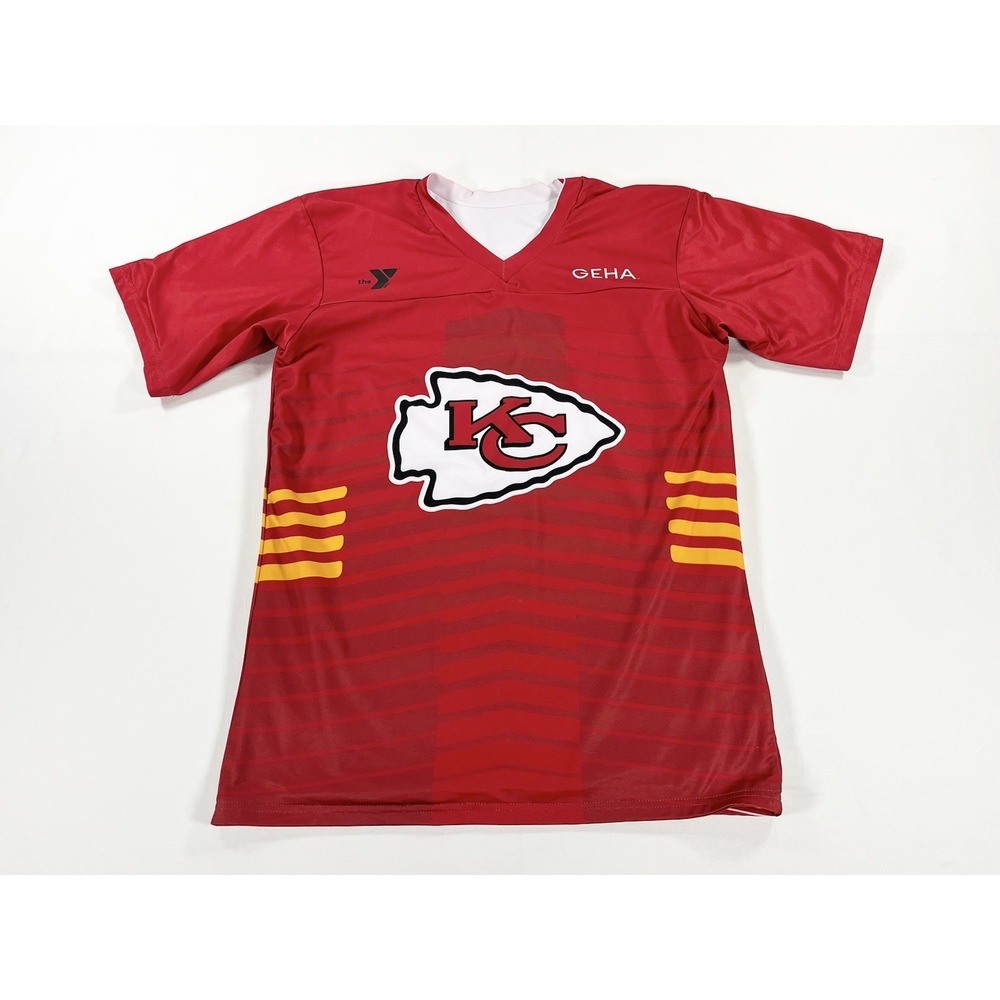 ⁠Kansas City Chiefs NFL Flag Football Reversible Jersey Red White Adult Men's M